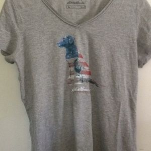 Eddie Bauer American Flag Dog T-Shirt